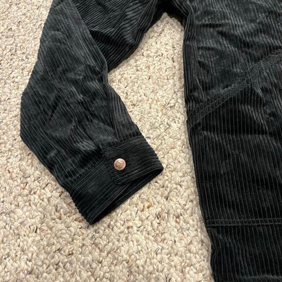Converse Corduroy Long Sleeve Button Down Shirt Black sz M Shacket - Picture 5 of 6
